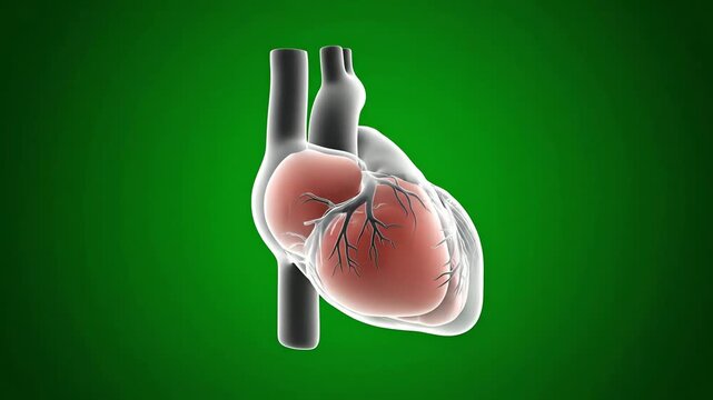 Human heart and eye anatomy illustration with isolated broken brown egg held by hand concept for healthy breakfast