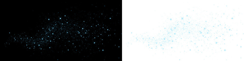 Sparkling blue glitter overlay on contrasting black and white backgrounds, creating a dynamic visual effect for creative projects and design applications