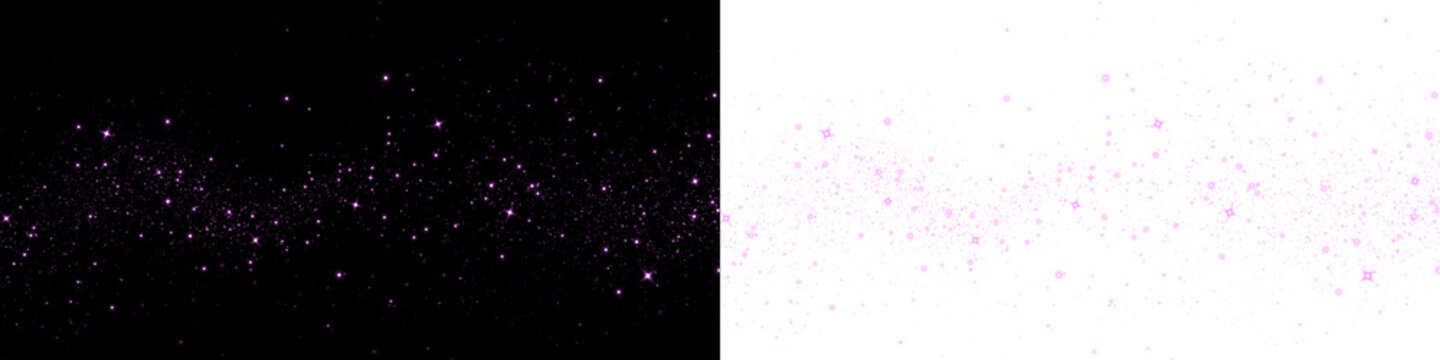 Pink glitter overlay with sparkling stars on contrasting black and white backgrounds, creating a vibrant and dynamic visual effect for creative projects and design applications