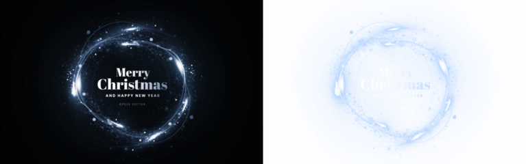 Festive Christmas mock up with glowing circular design featuring sparkling elements and text space for personalized messages, ideal for holiday greetings and celebrations