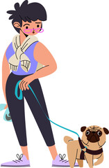 Woman Walking with Dog