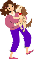 Woman Holding Dog