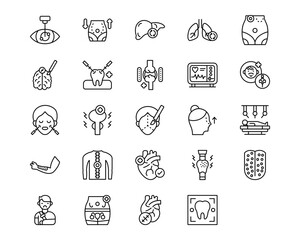 Surgeries Line Vector Icons