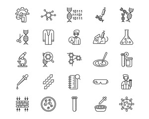Biotechnology Line Vector Icons