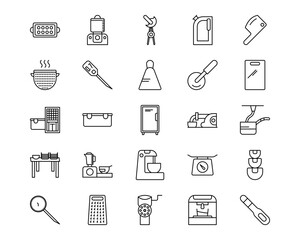 Food Processing Line Vector Icons