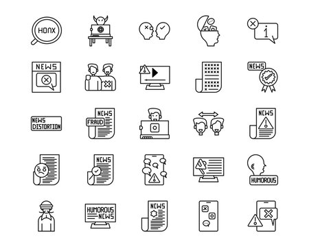 Fake News Line Vector Icons