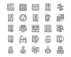 Library Line Vector Icons