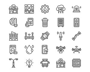 Smart City Line Vector Icons