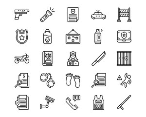 Police Line Vector Icons