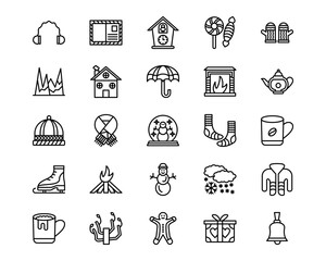 Winter Line Vector Icons