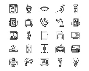 Electronic Devices Line Vector Icons
