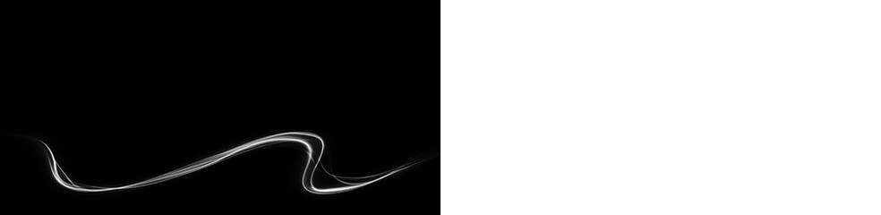 Elegant black and white PNG overlay featuring a flowing abstract design with soft curves and gradients, ideal for enhancing creative projects and digital artwork