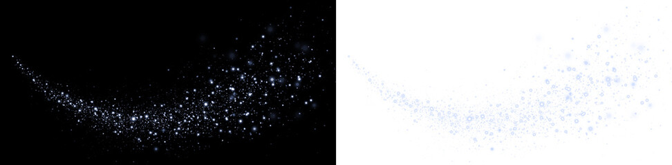 Sparkling glitter overlay on contrasting black and white backgrounds, creating a magical effect for design projects, enhancing visual storytelling and creativity