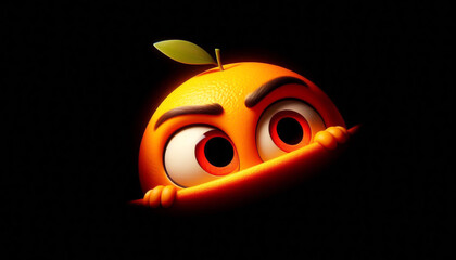 Illustration of a 3D cute adorable orange cartoon