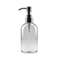Obraz premium Clear plastic pump bottle, studio shot, white background, packaging mockup