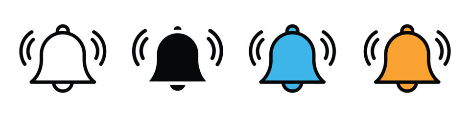 Bell notification icon vector. reminders, alerts, and alarms symbol. vector illustration.