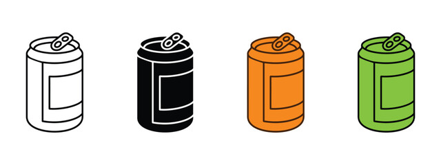 Drink can icon vector. vibrant brand identity and modern packaging design symbol. vector illustration.