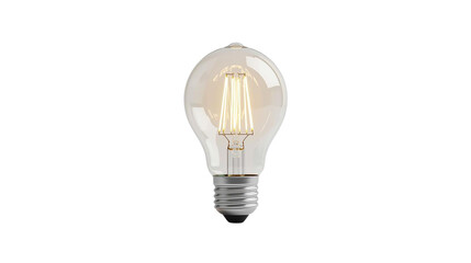 Vintage glass bulb radiates soft, warm light on a transparent background. Great for product shots, posters, and branding.