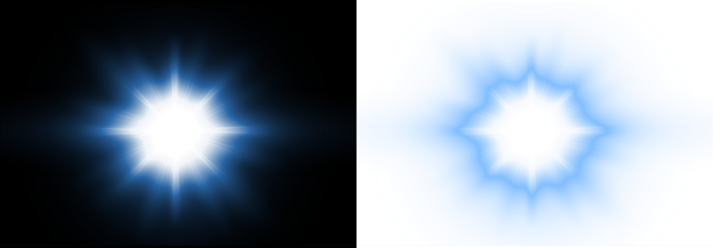 Bright blue starburst overlay on black and white backgrounds, creating a stunning visual effect for design projects, enhancing creativity and artistic expression