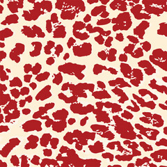 Leopard print. Vector seamless pattern. Animal skin background with black and brown spots on beige backdrop. Abstract exotic safari texture. Jaguar, leo, puma cheetah fur pattern. Repeat design