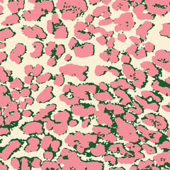 Leopard print. Vector seamless pattern. Animal skin background with black and brown spots on beige backdrop. Abstract exotic safari texture. Jaguar, leo, puma cheetah fur pattern. Repeat design
