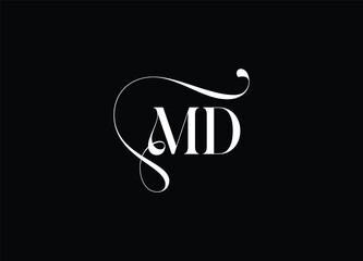 MD Logo Design Vector. Elegant Monogram Logo Design