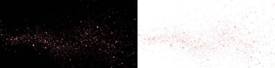 Sparkling pink glitter overlay on black and white backgrounds, creating a vibrant contrast, ideal for festive designs, invitations, and creative projects with copy space