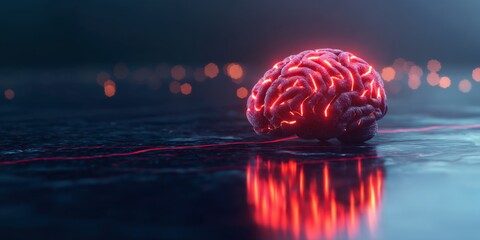 Illuminating artificial intelligence brain creating futuristic technology concepts
