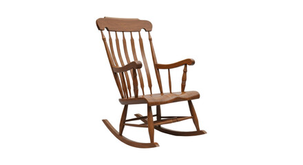 Classic wooden rocking chair on transparent background
