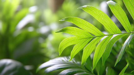 Lush green leaves showcasing vibrant hues and intricate details, perfect for nature-inspired themes and botanical designs.