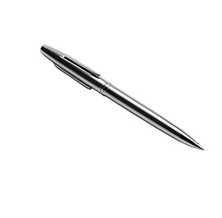 Sleek metal pen isolated on black background