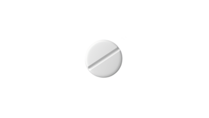 White round pill with split line, representing medication or health. This conveys sense of care and wellness
