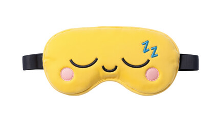 Soft sleep mask with cheerful design, featuring closed eyes and smiling face, perfect for relaxation and comfort during sleep