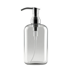 Obraz premium Clear plastic pump bottle, studio shot, isolated, hygiene, packaging