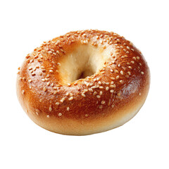 Single sesame bagel, golden brown, round, hole in the center