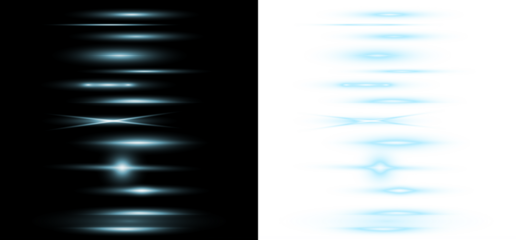 Abstract light overlay design featuring glowing blue elements on black and white backgrounds, creating a dynamic visual effect for creative projects and digital artwork