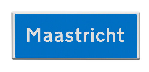Digital compositeRoad sign for the city of Maastricht. naambord, name, place,