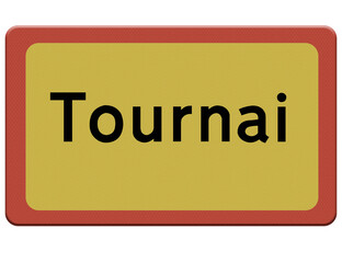 Digital composite

Road sign for the city of  Tournai

naambord, name, place, Doornik