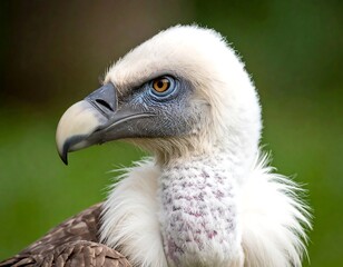 Close-up of a vulture's head and neck