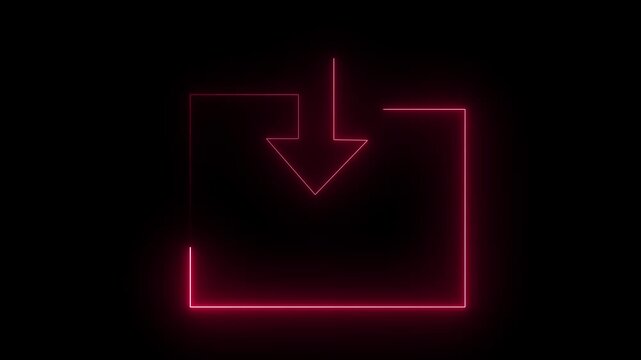 Simple Download button icon. file downloading concept motion background