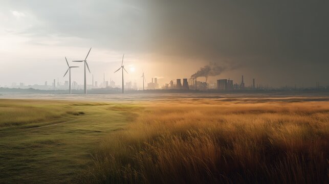 Wind Turbines and Industrial Smokestacks: Contrasting Energy Lan