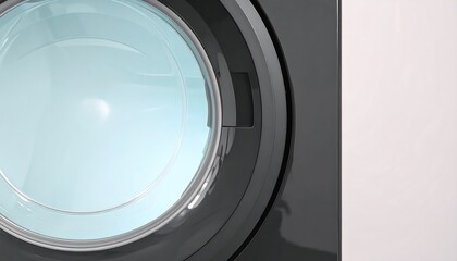 Close-up of a washing machine's door