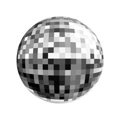3d Disco Lamp Party Ball Vector Illustration Grayscale Color