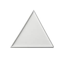Fototapeta premium White triangular tray on black background, studio shot, product mockup