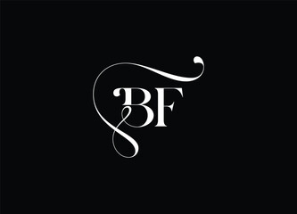 BF Logo Design Vector. Elegant Monogram Logo Design