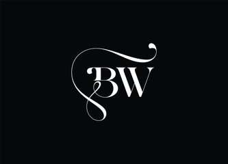 BW Logo Design Vector. Elegant Monogram Logo Design