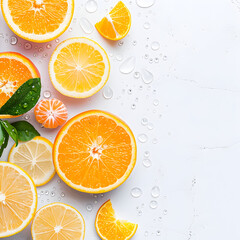 Fresh citrus fruits create a vibrant, juicy mood ideal for healthy eating concepts and vitamin C campaigns, perfect for summer promotions with a zesty twist