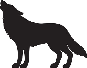 Silhouette of a wolf howling at the moon a symbol of wild nature and freedom