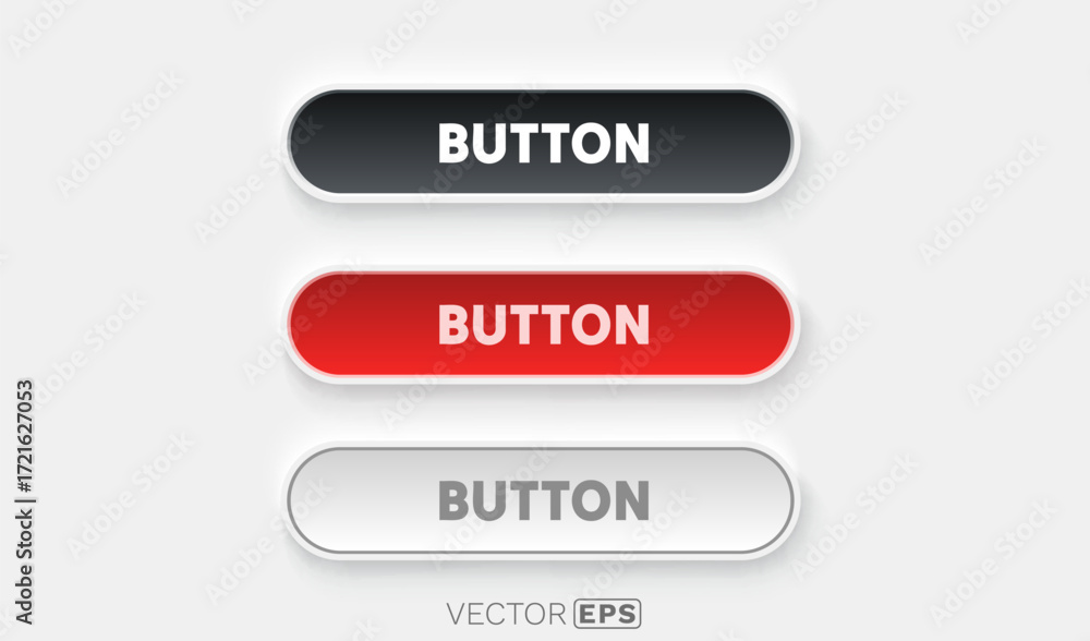 Wall mural collection of colored buttons, frame label, event web bar, buttons with color. vector illustration