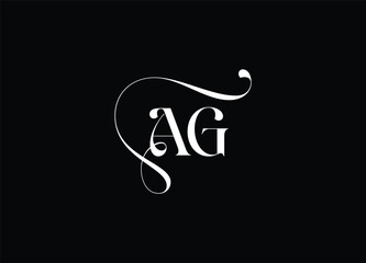 AG Logo Design Vector. Elegant Monogram Logo Design